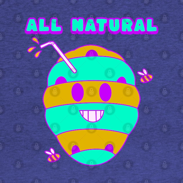 All Natural Honey, Kawaii Bee Hive by vystudio